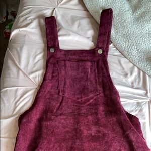 velvet overall dress